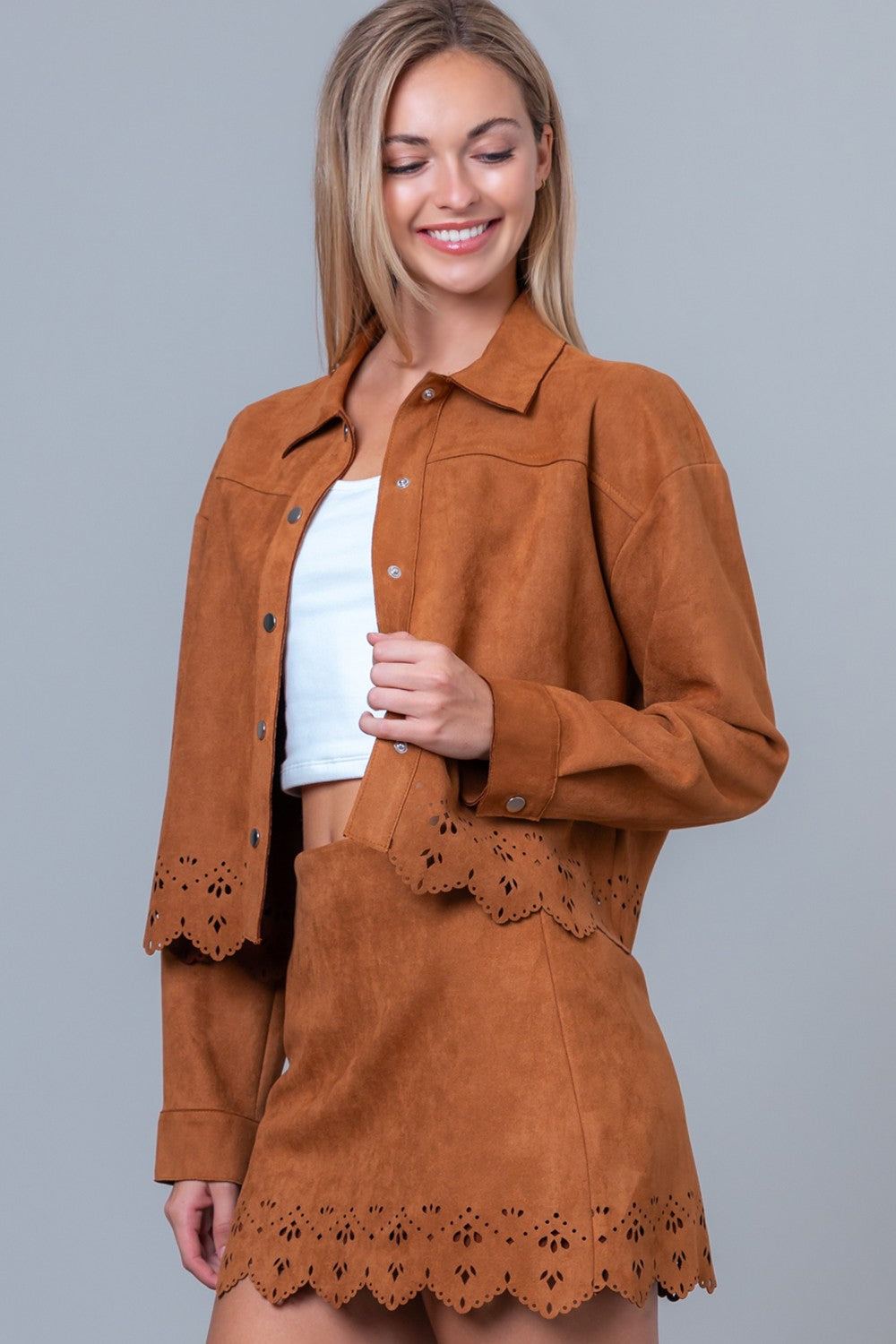 Scallop Suede Jacket