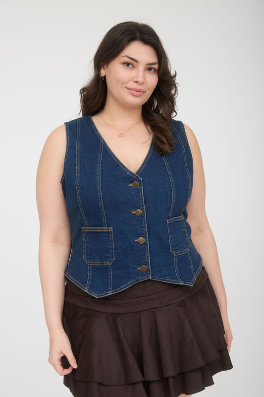 Denim Vest Dark Wash