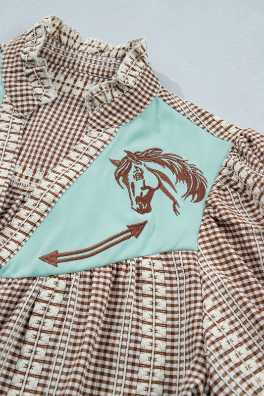 Puff Sleeve Blouse Turq
