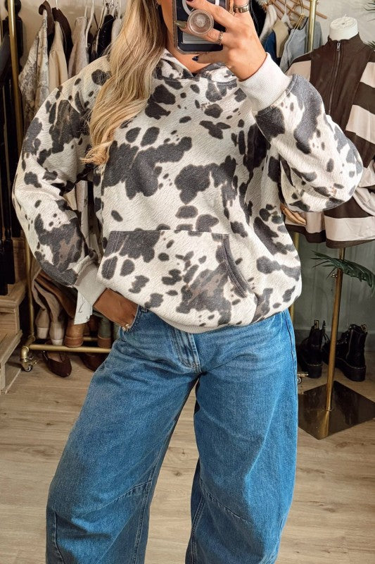 Cow Print Lightweight Sweater