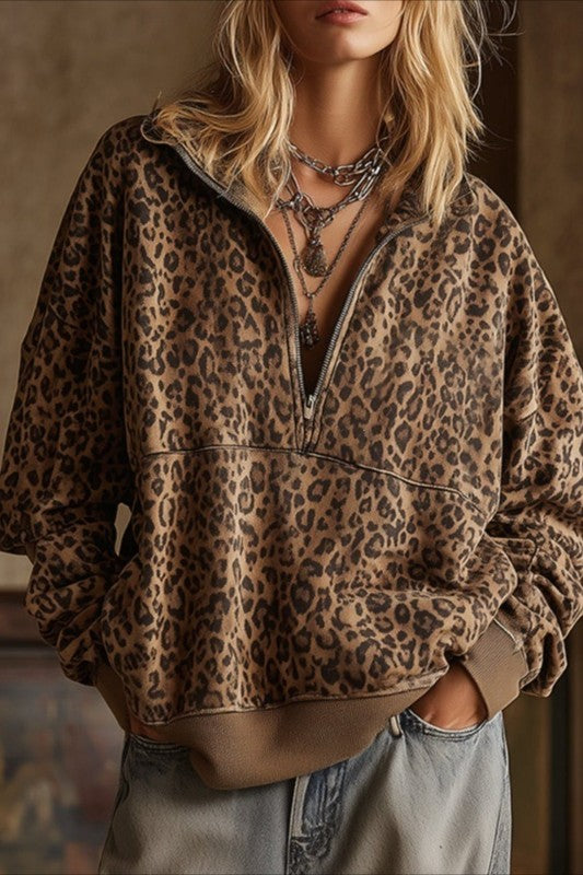 Leopard 1/4 Zip