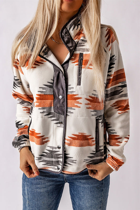 Soft Cream Aztec Button Up