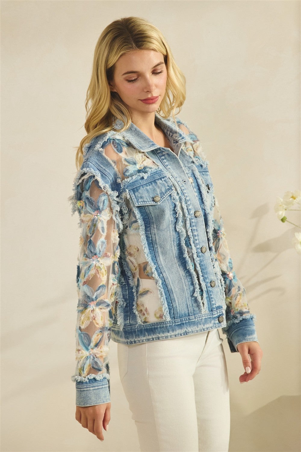 Floral Denim Jacket