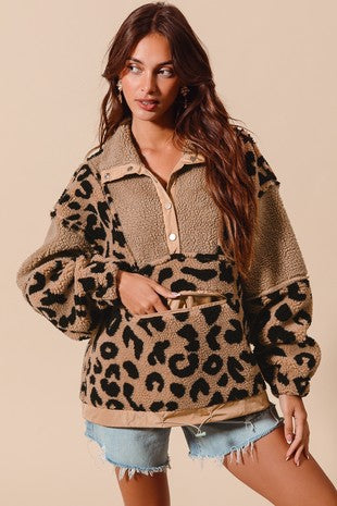 Leopard 1/4 Zip Fleece