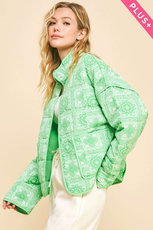 Green Quilted Bandanna Jacket