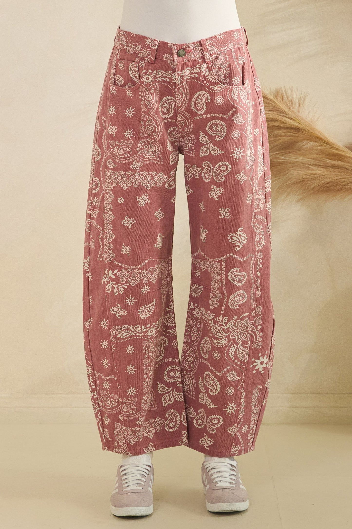 Western Barrel Jeans Mauve