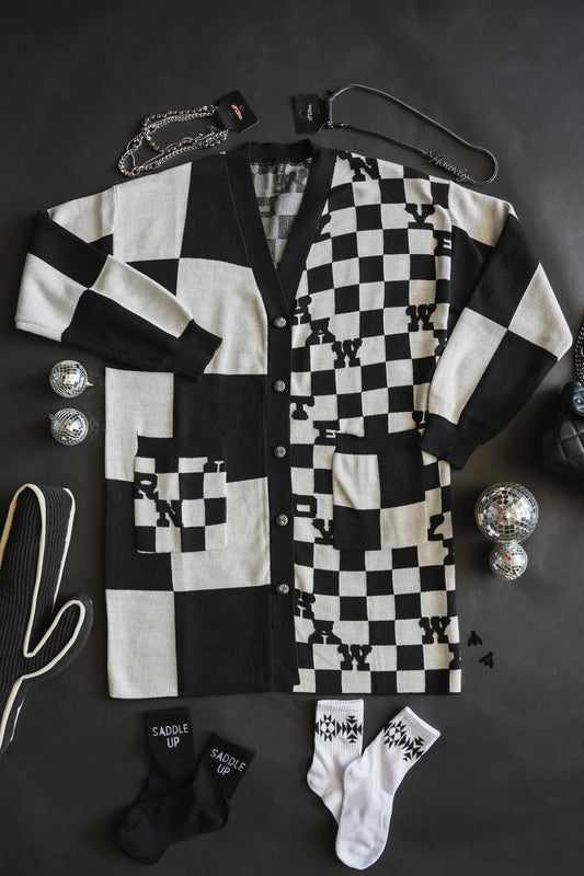 Checker Cardigan
