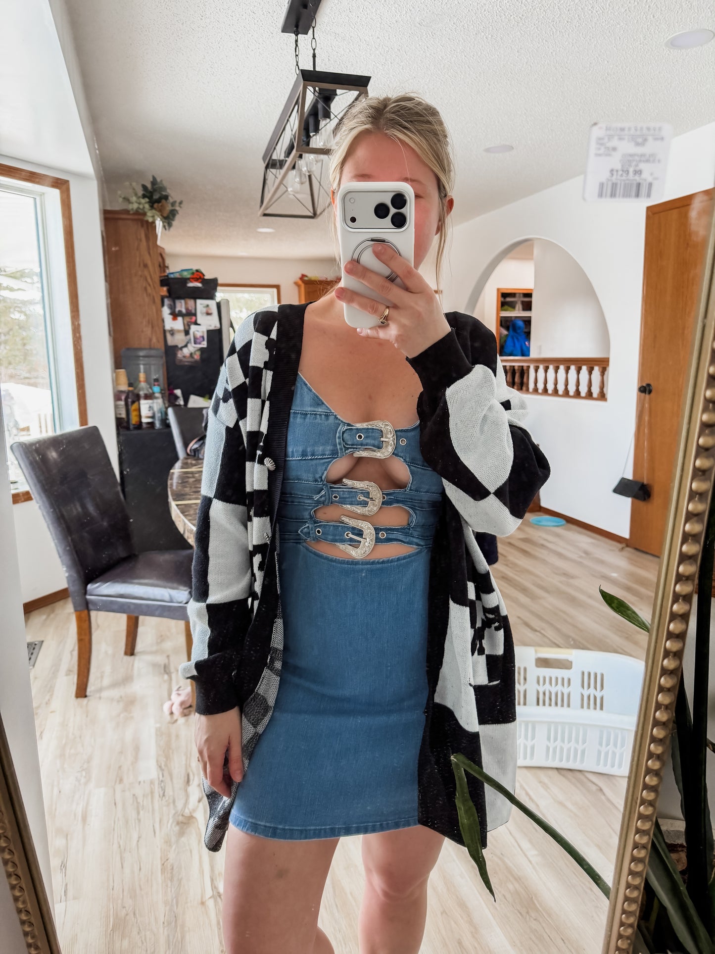 Buckle Denim Dress