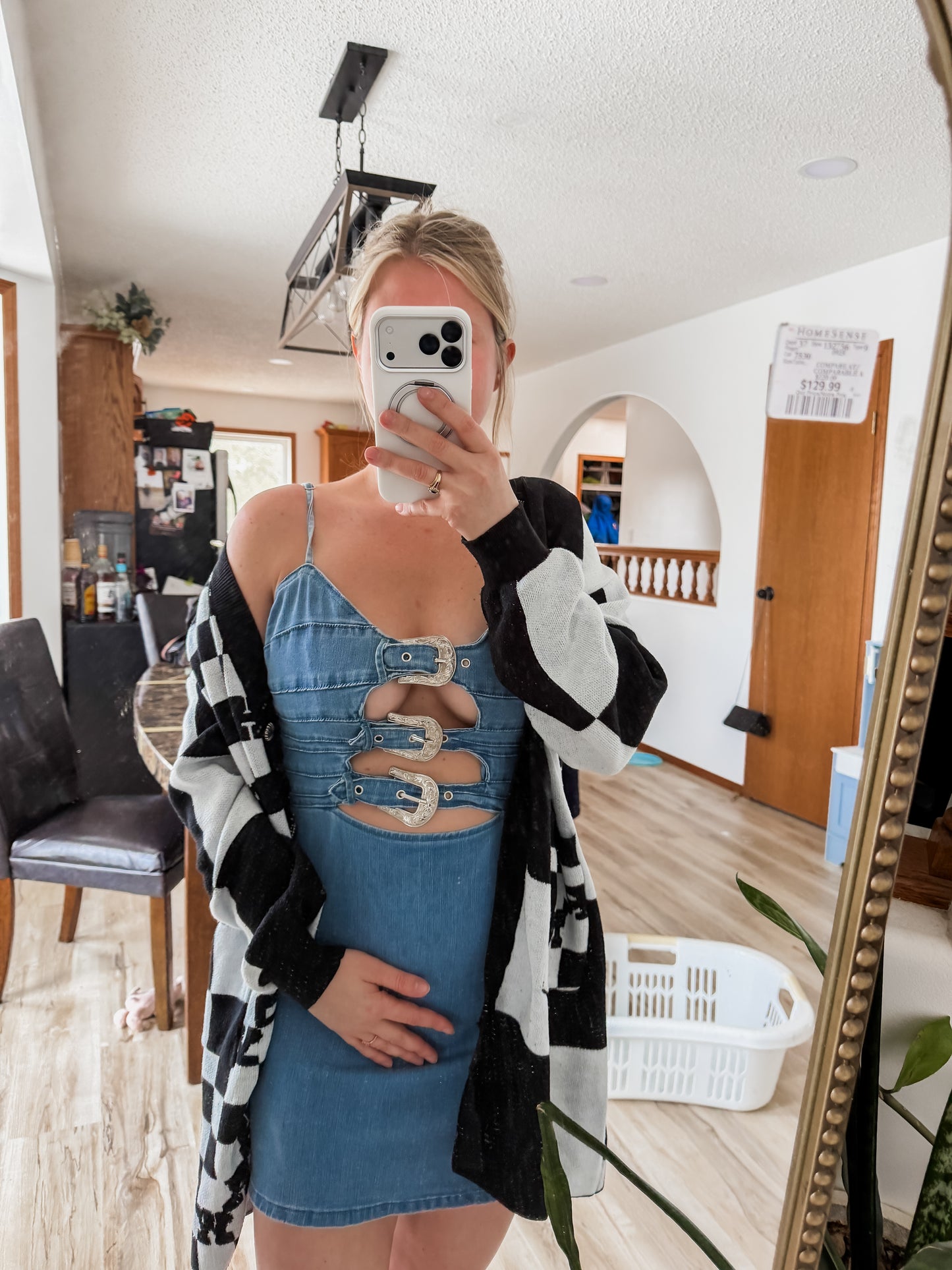 Buckle Denim Dress