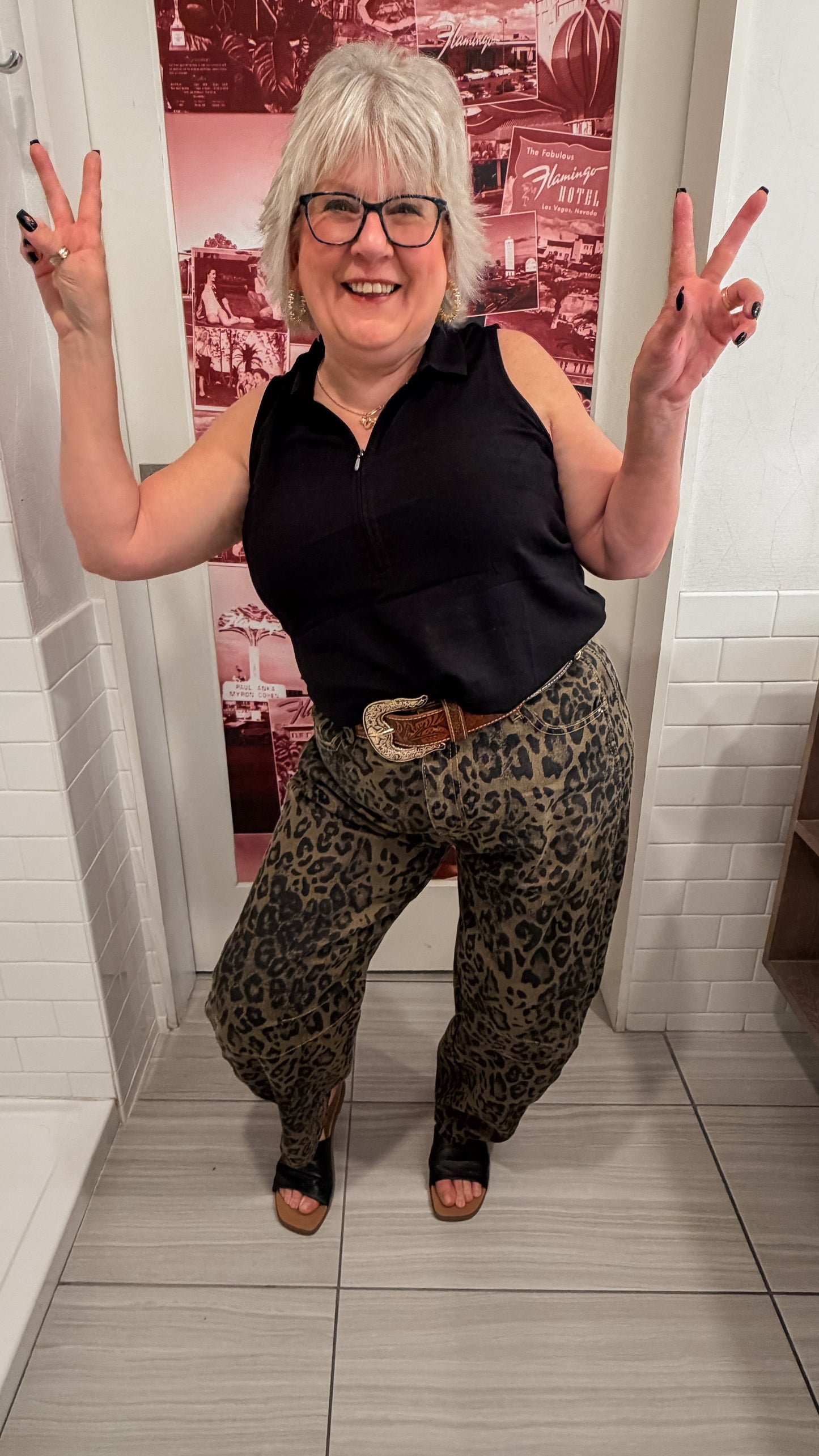 Leopard Barrel Jeans