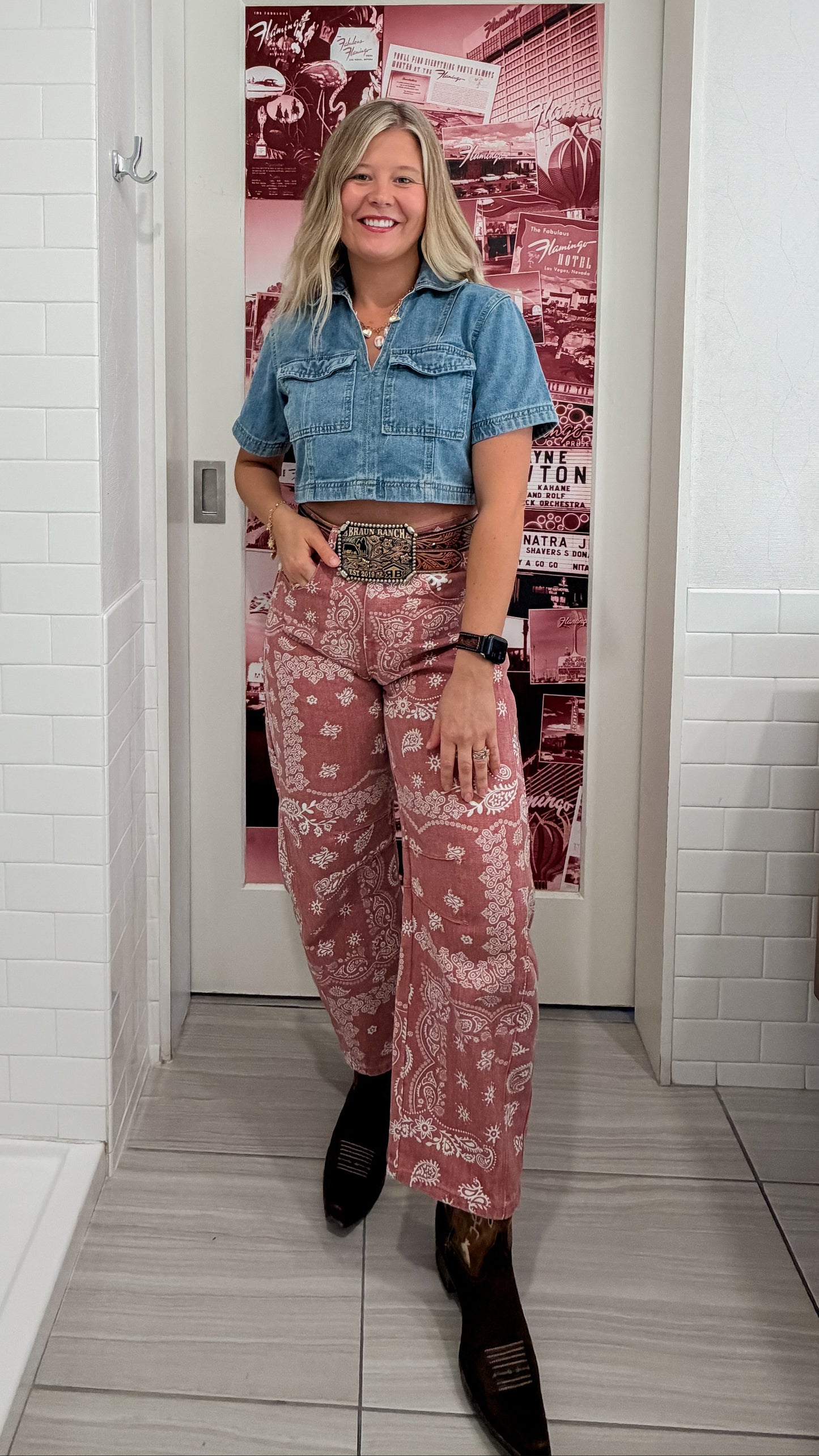 Western Barrel Jeans Mauve
