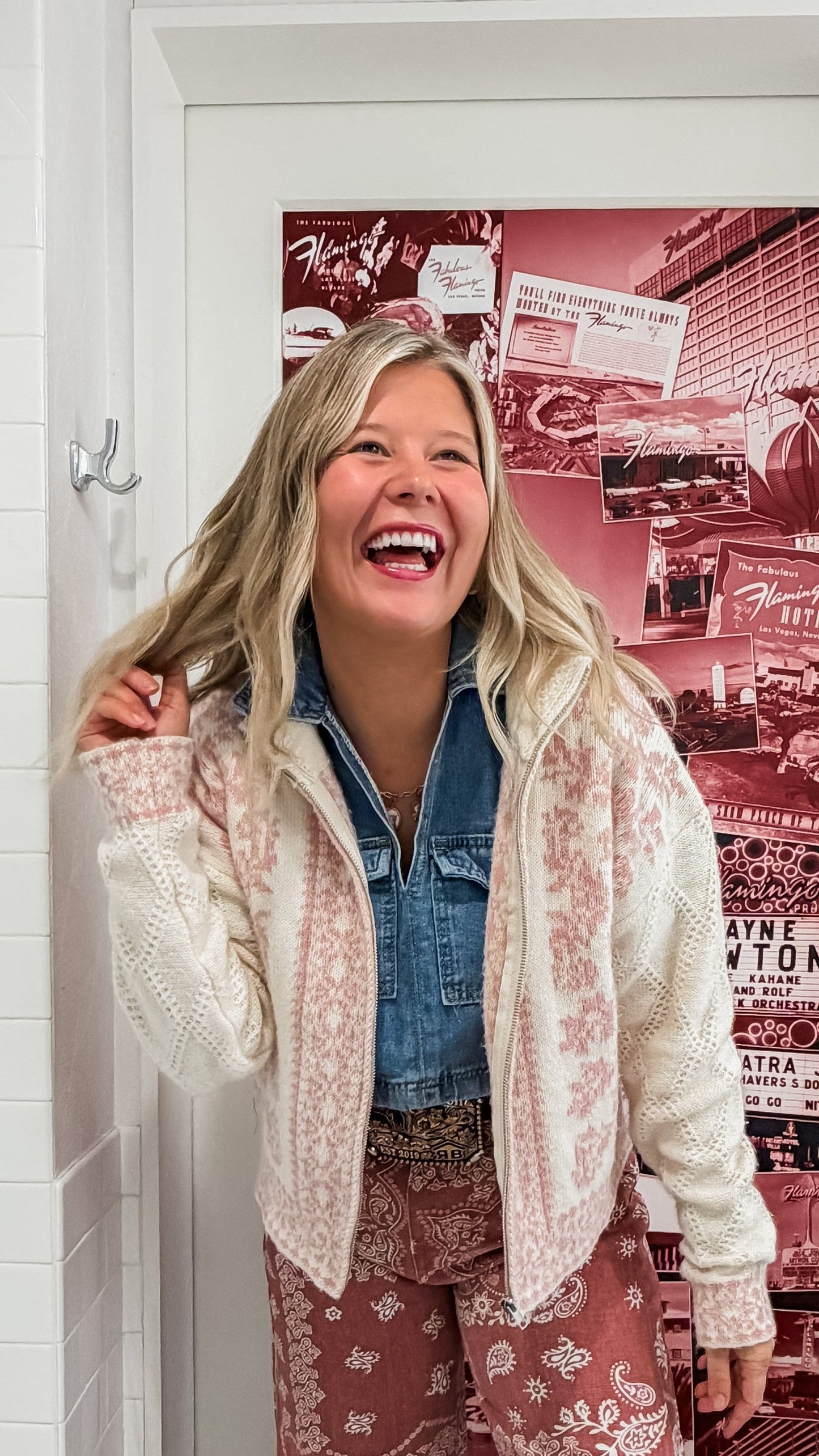Pink Knit Zip Up