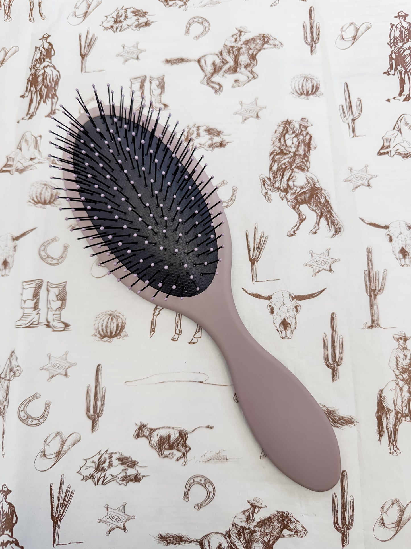 Mauve Tooled Hair Brush