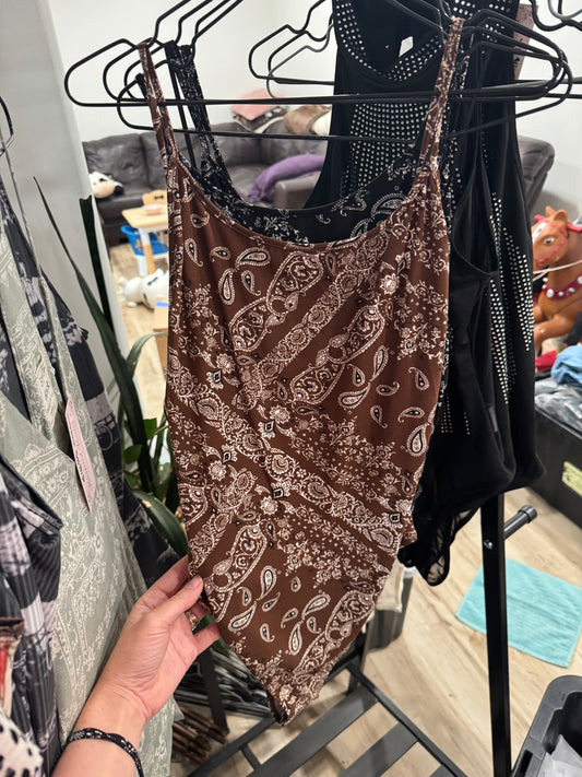 Bandanna Bodysuit Brown