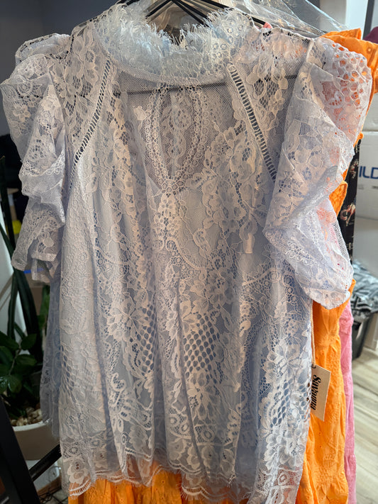 Blue Lace Double Lined Tee