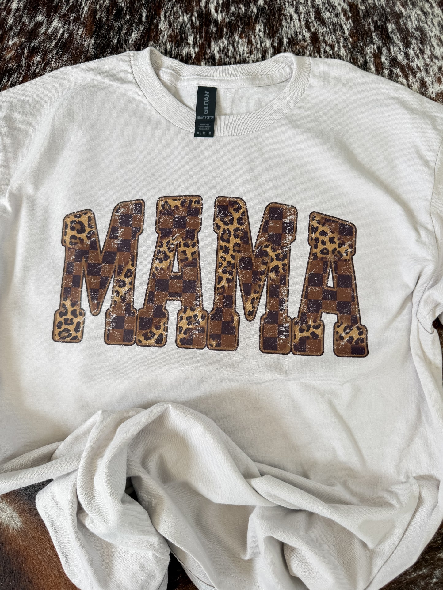 MAMA Leopard Graphic Tee Cream