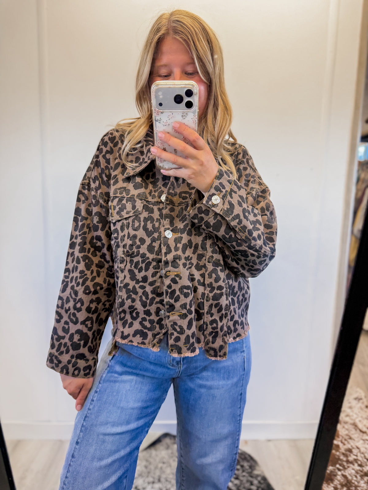 Leopard Denim Jacket