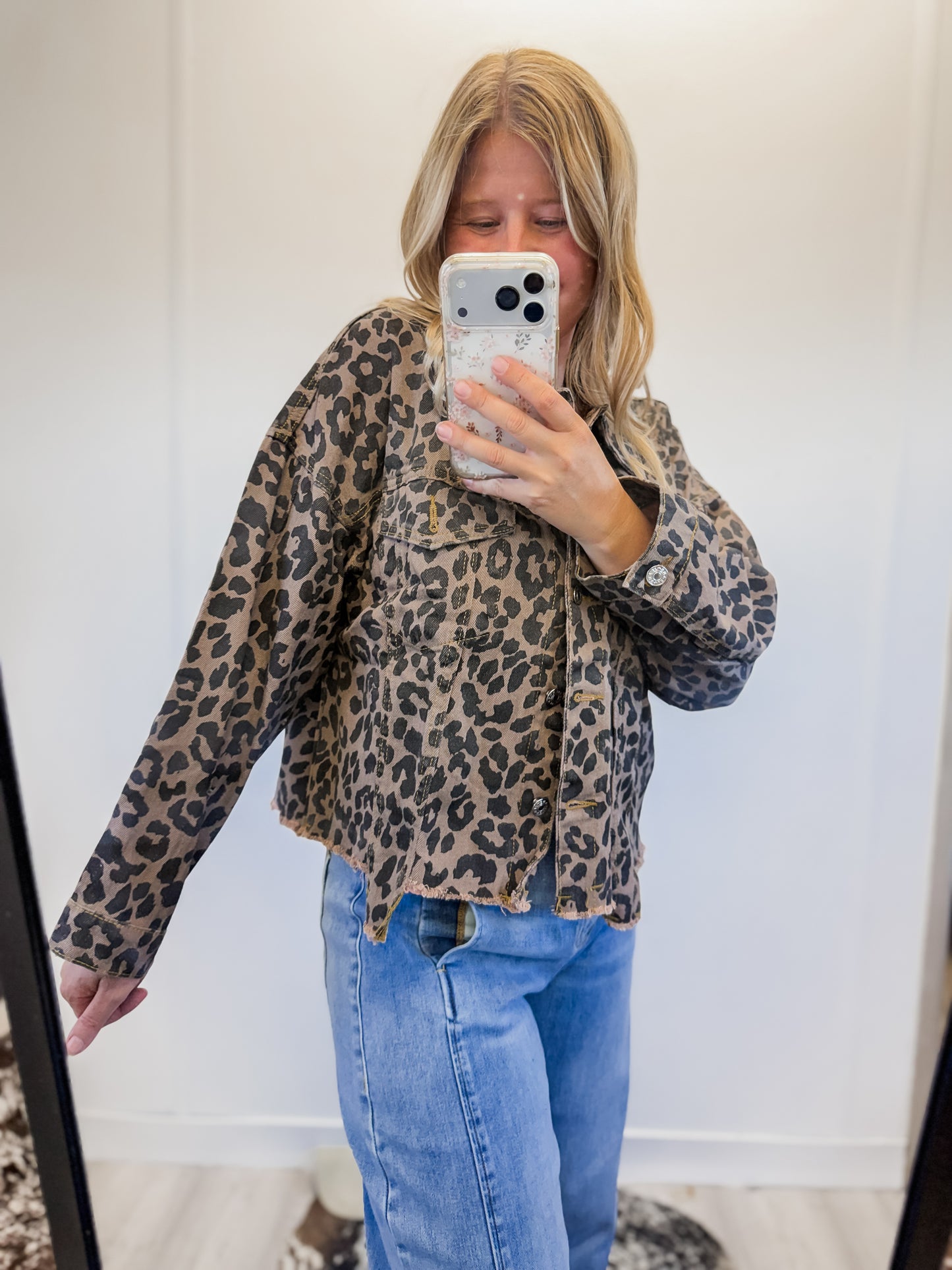 Leopard Denim Jacket