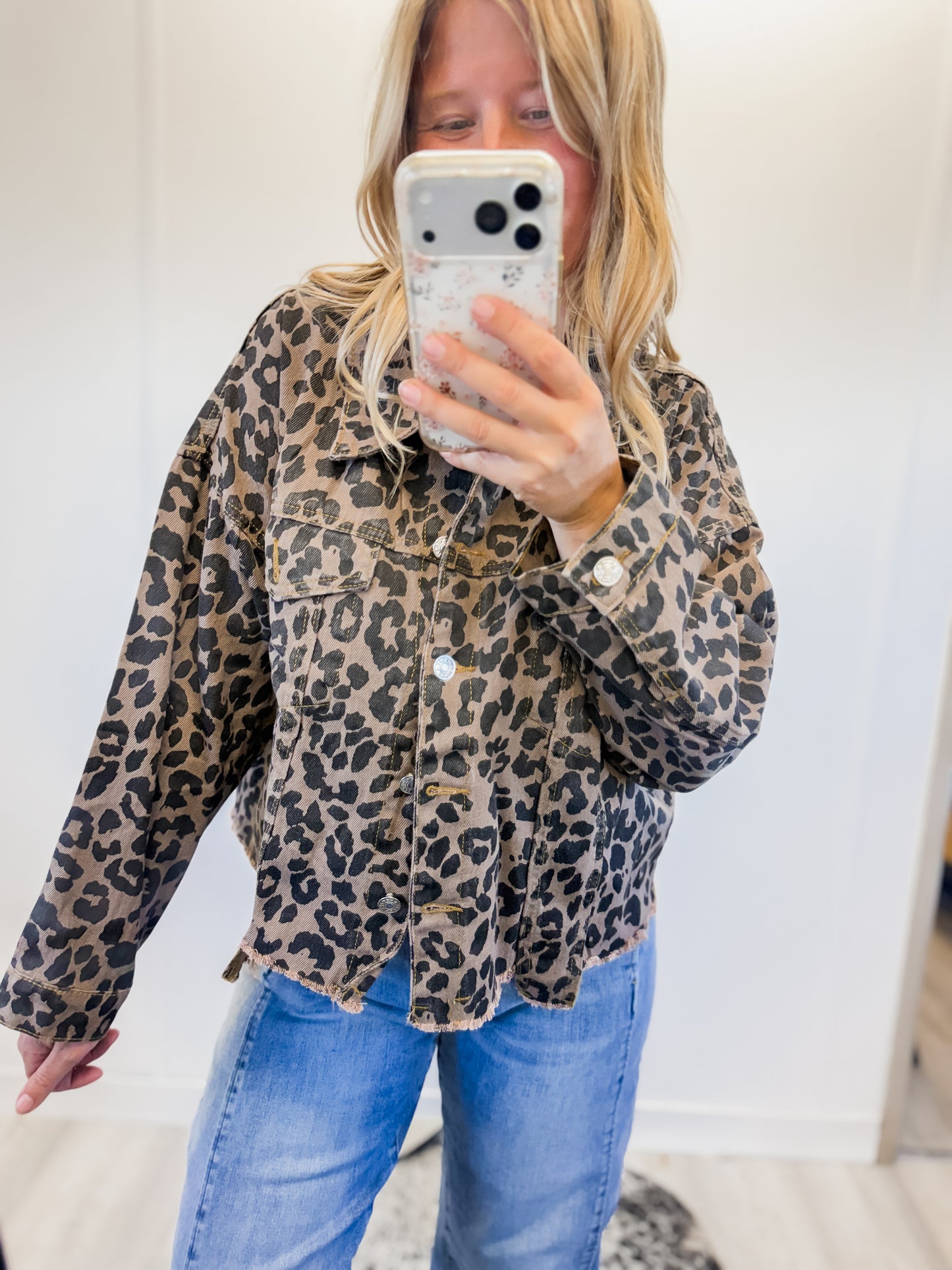Leopard Denim Jacket