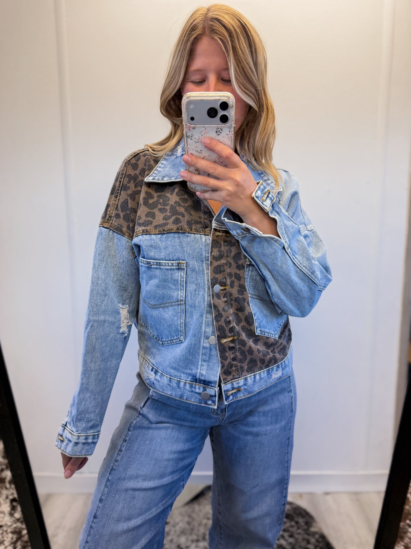 Denim Leopard Jacket