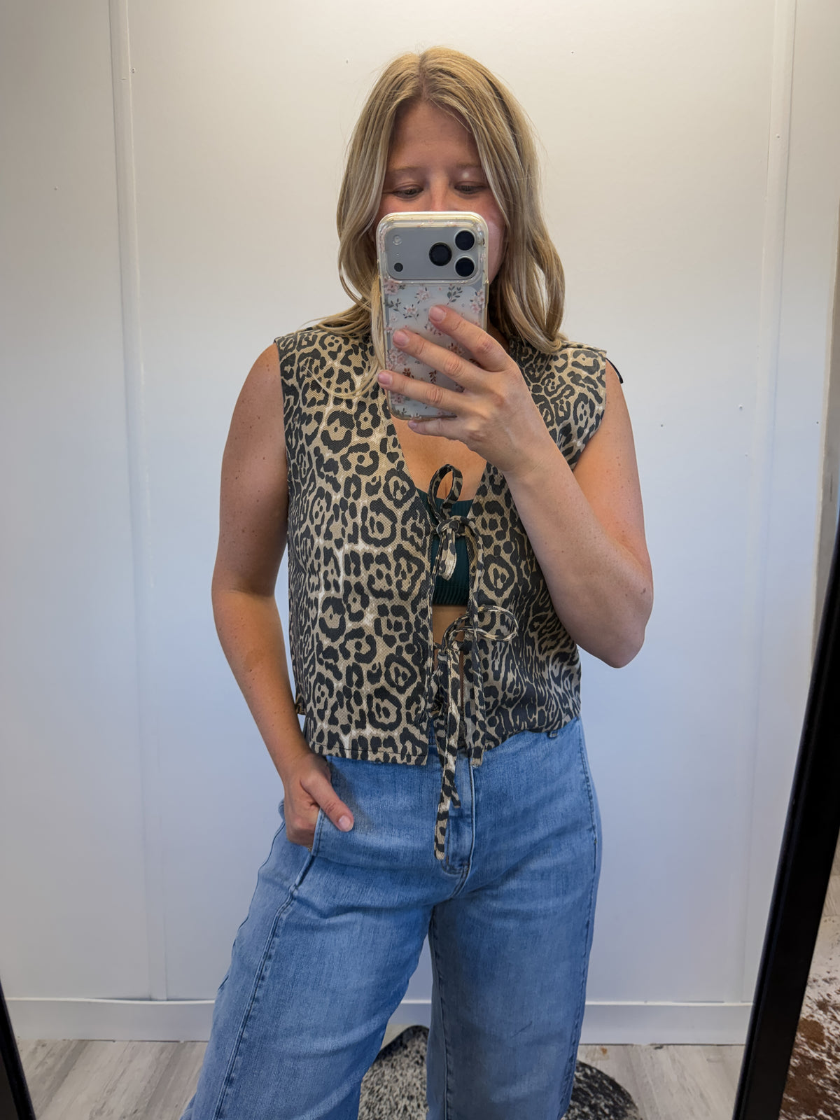 Leopard Tie Vest