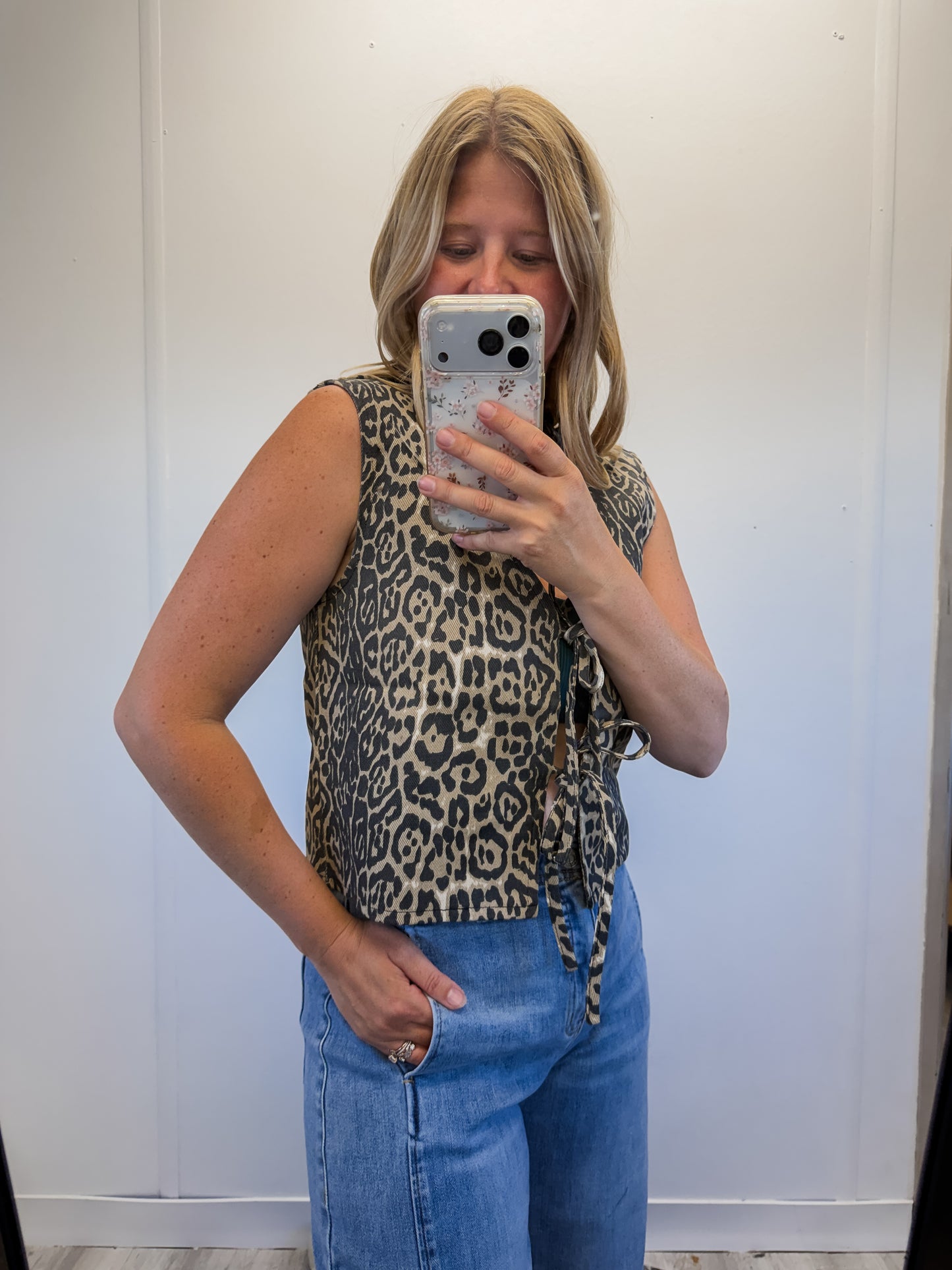 Leopard Tie Vest