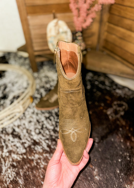 Green Suede Cowboy Boots