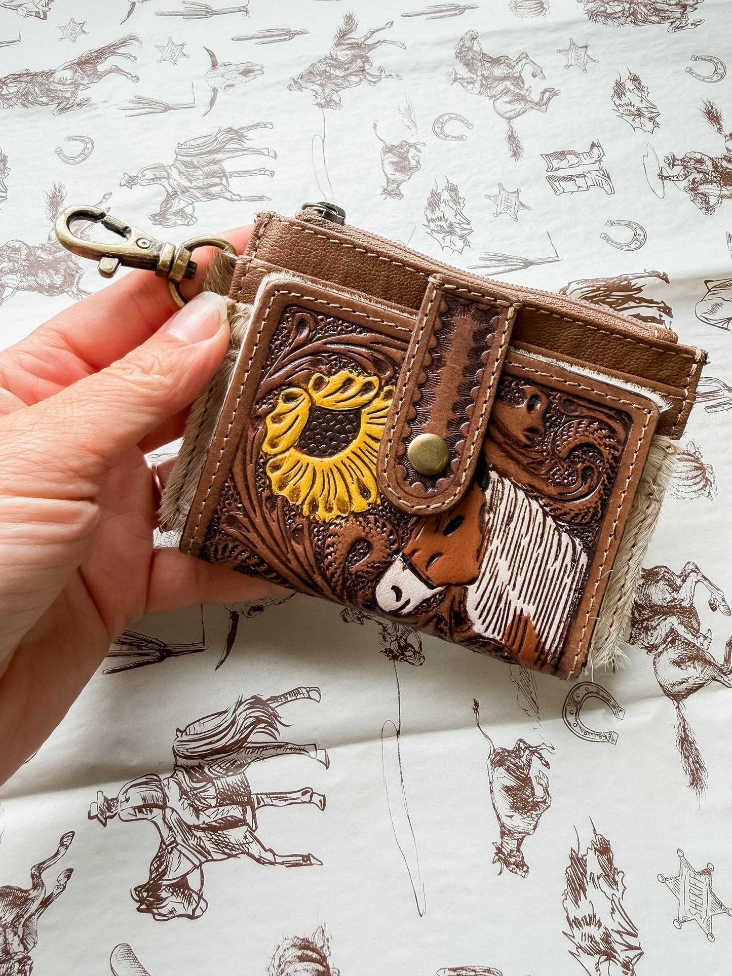 Credit Card Holder w Zipper Horse Head