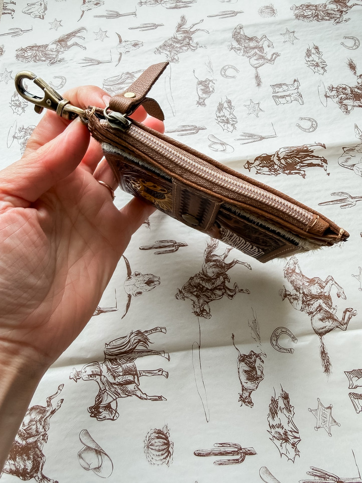 Credit Card Holder w Zipper Horse Head