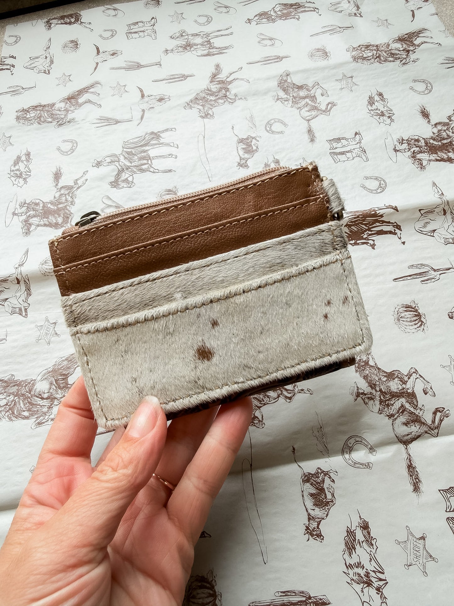Credit Card Holder w Zipper Horse Head