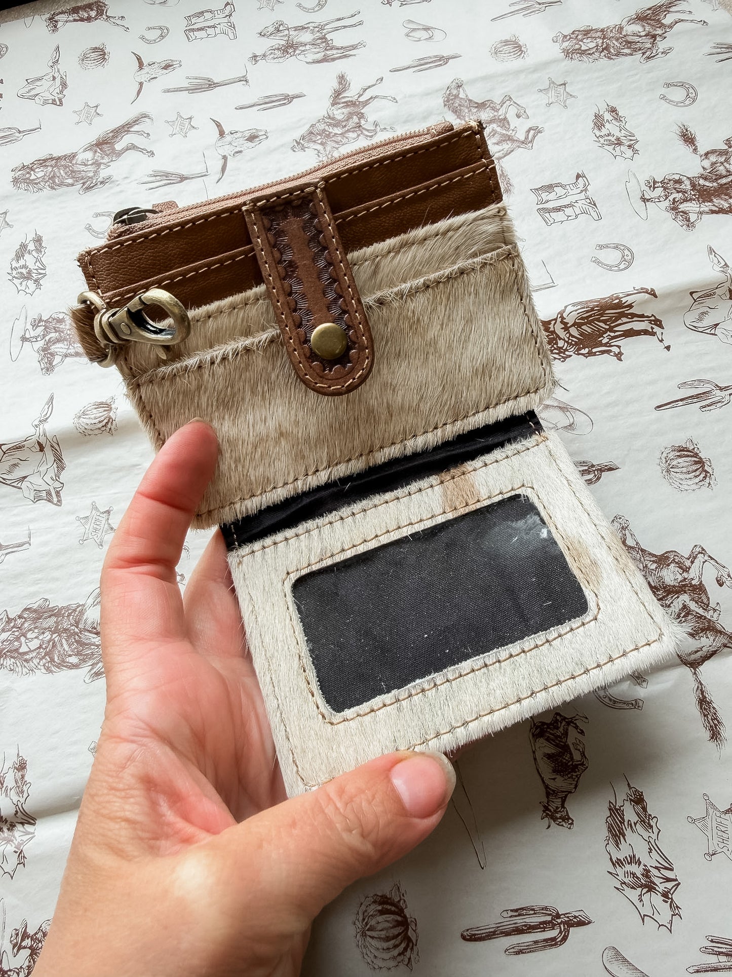 Credit Card Holder w Zipper Horse Head
