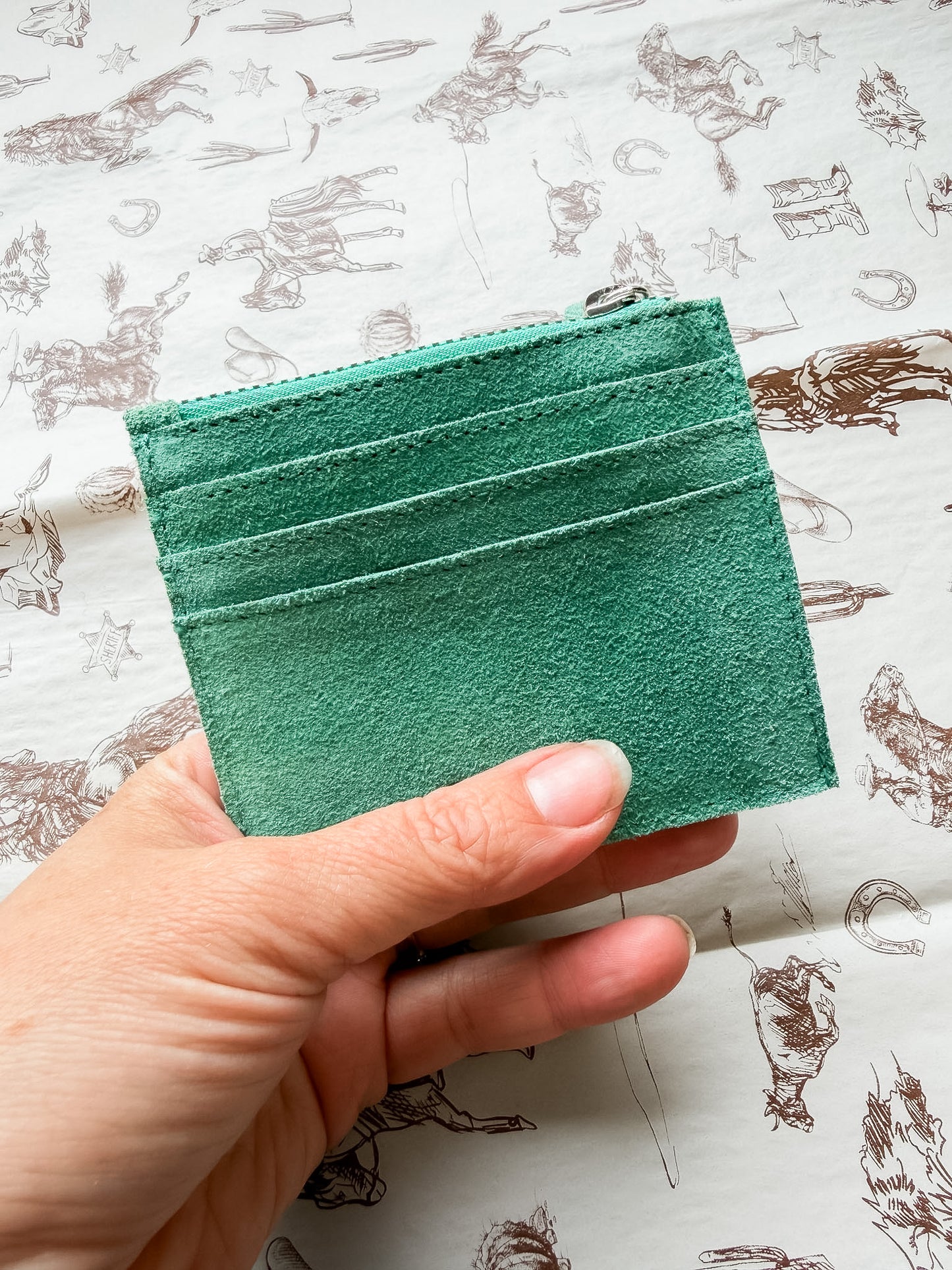 Boot Stitch Card Holder Turquoise