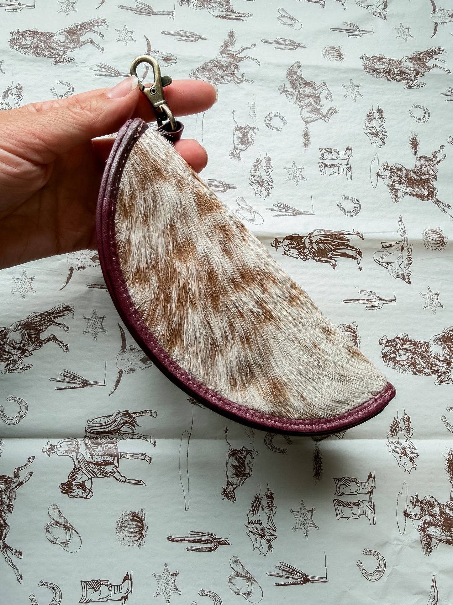 Cowhide Glass Case Red