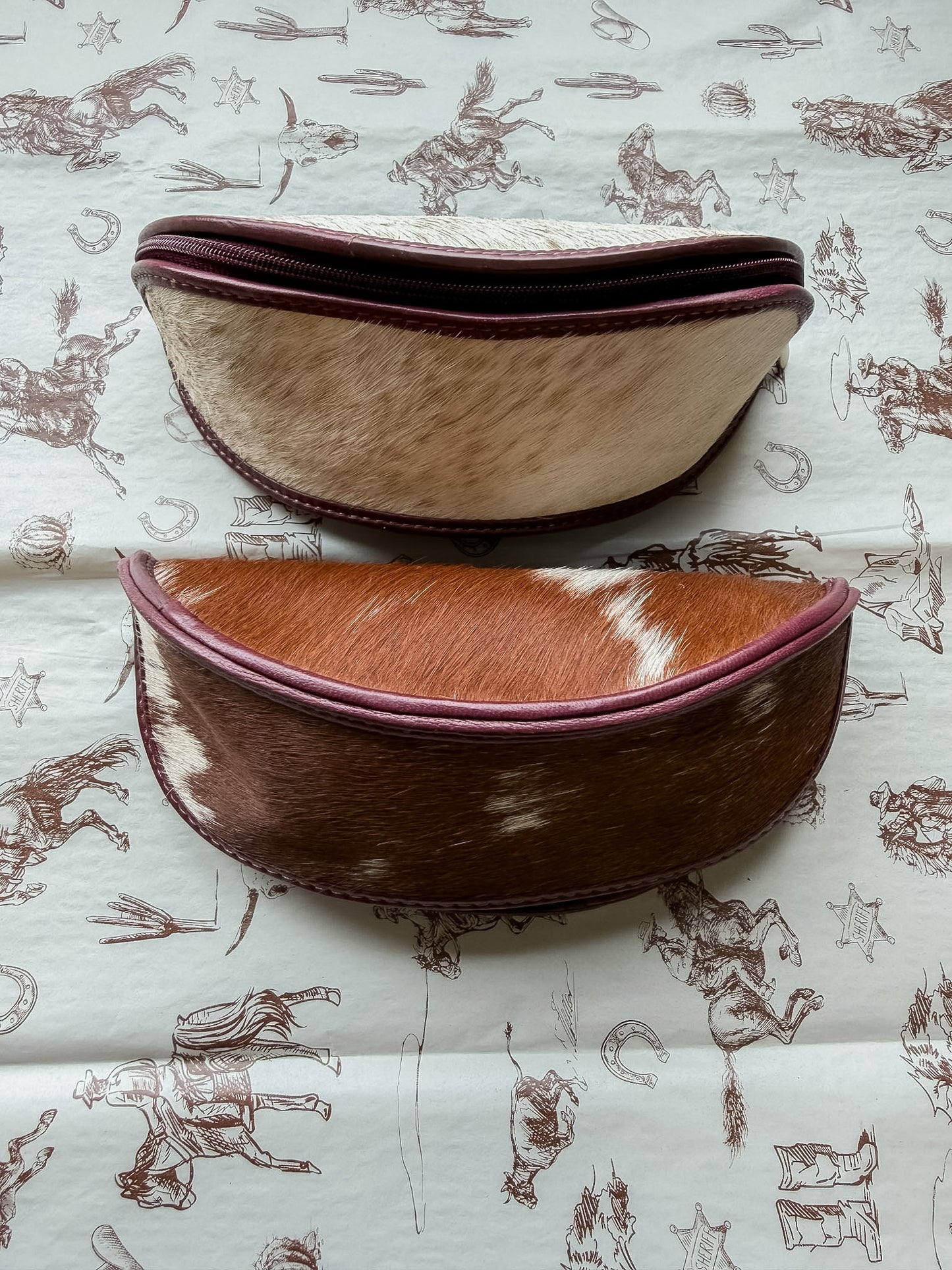 Cowhide Glass Case Red