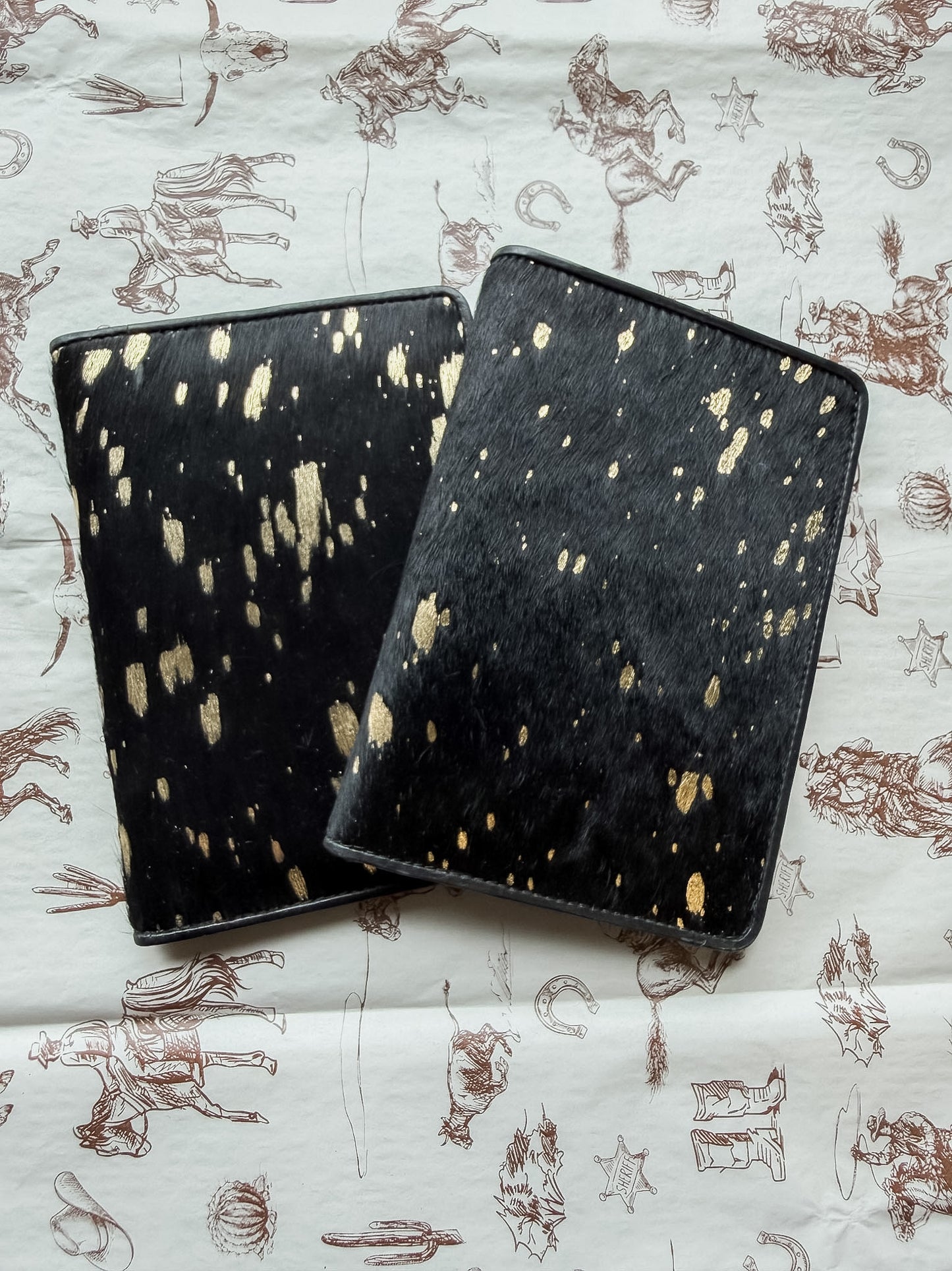 Passport Holder Black w Gold