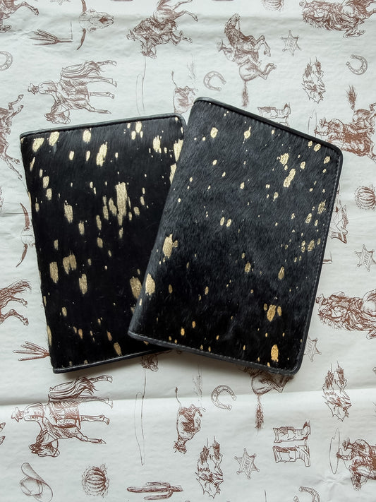 Passport Holder Black w Gold