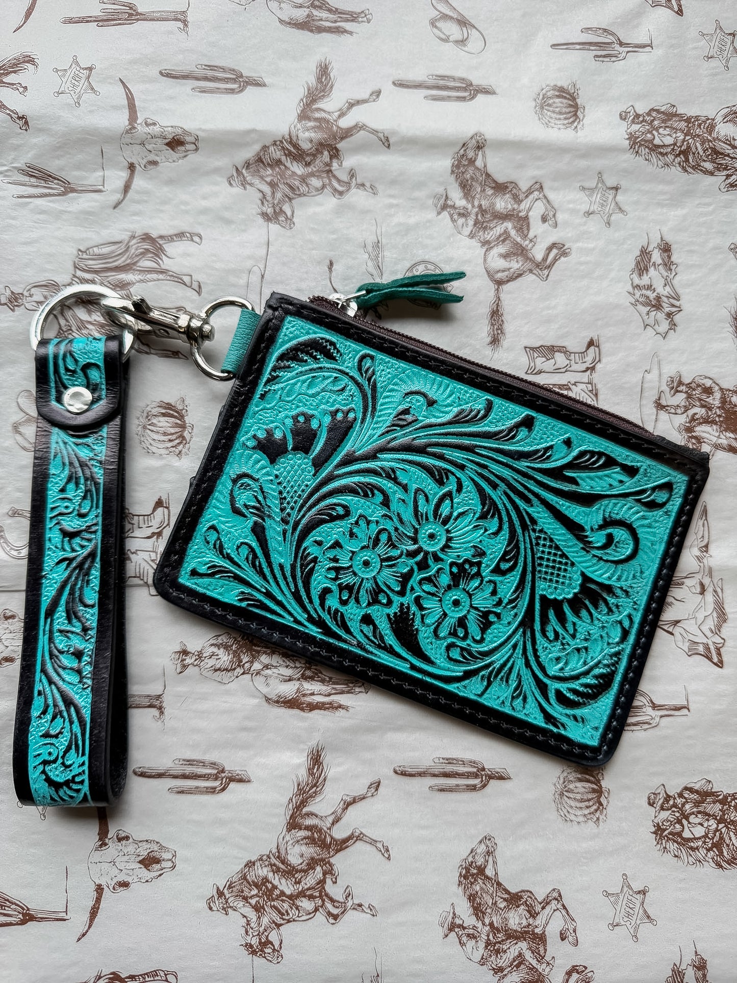 Turquoise Wristlet Wallet