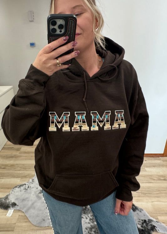 MAMA brown hoodie