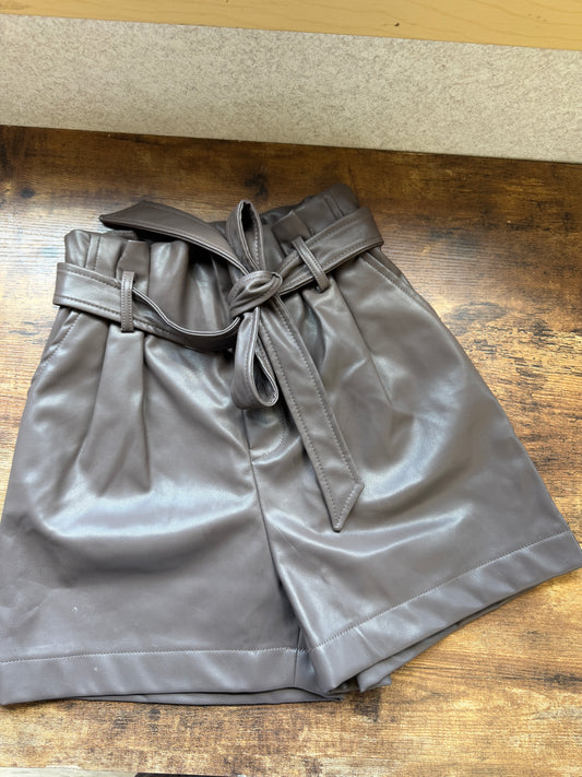 Leather Grey/Brown Shorts