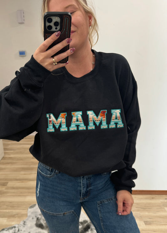 MAMA turquoise crewneck