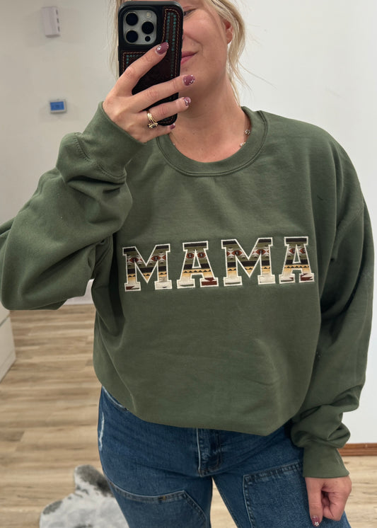 MAMA olive crewneck