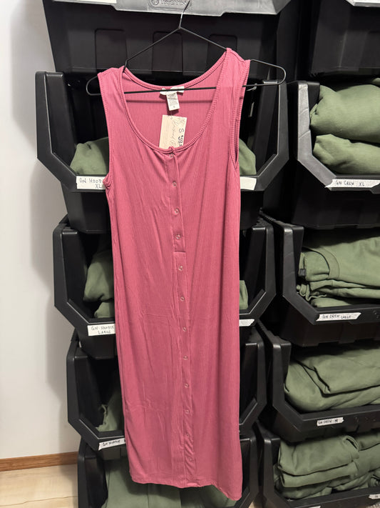 Pink Ribbed Dress