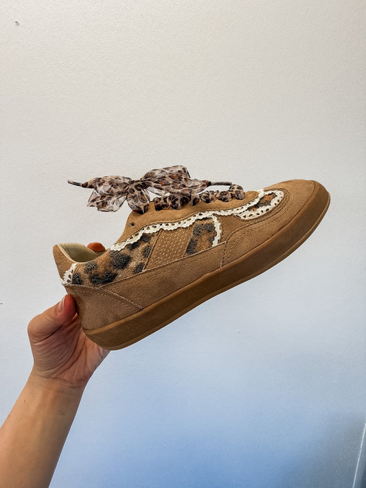 Leopard Bow Sneakers