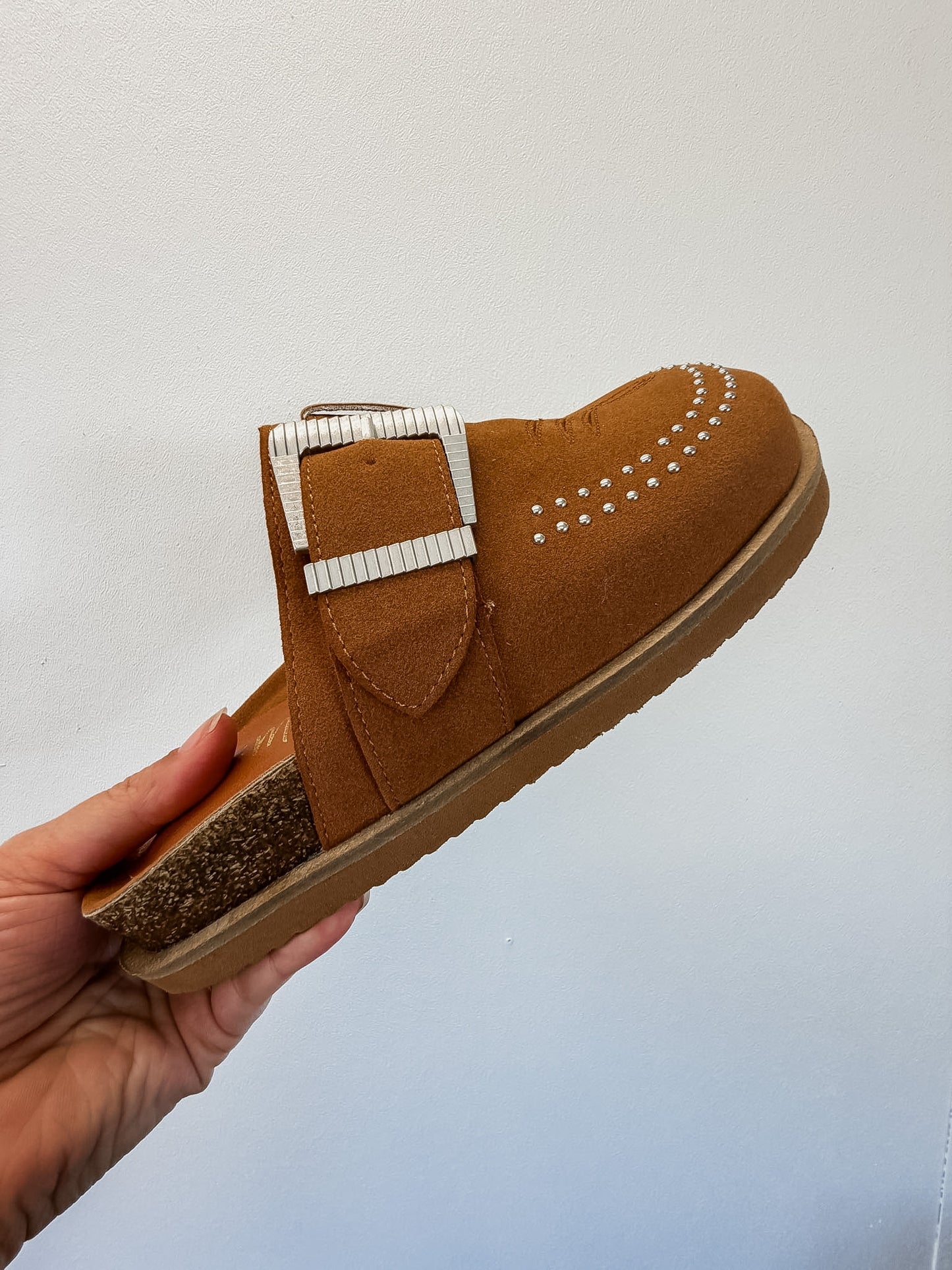 Boot Stitch Print Mules