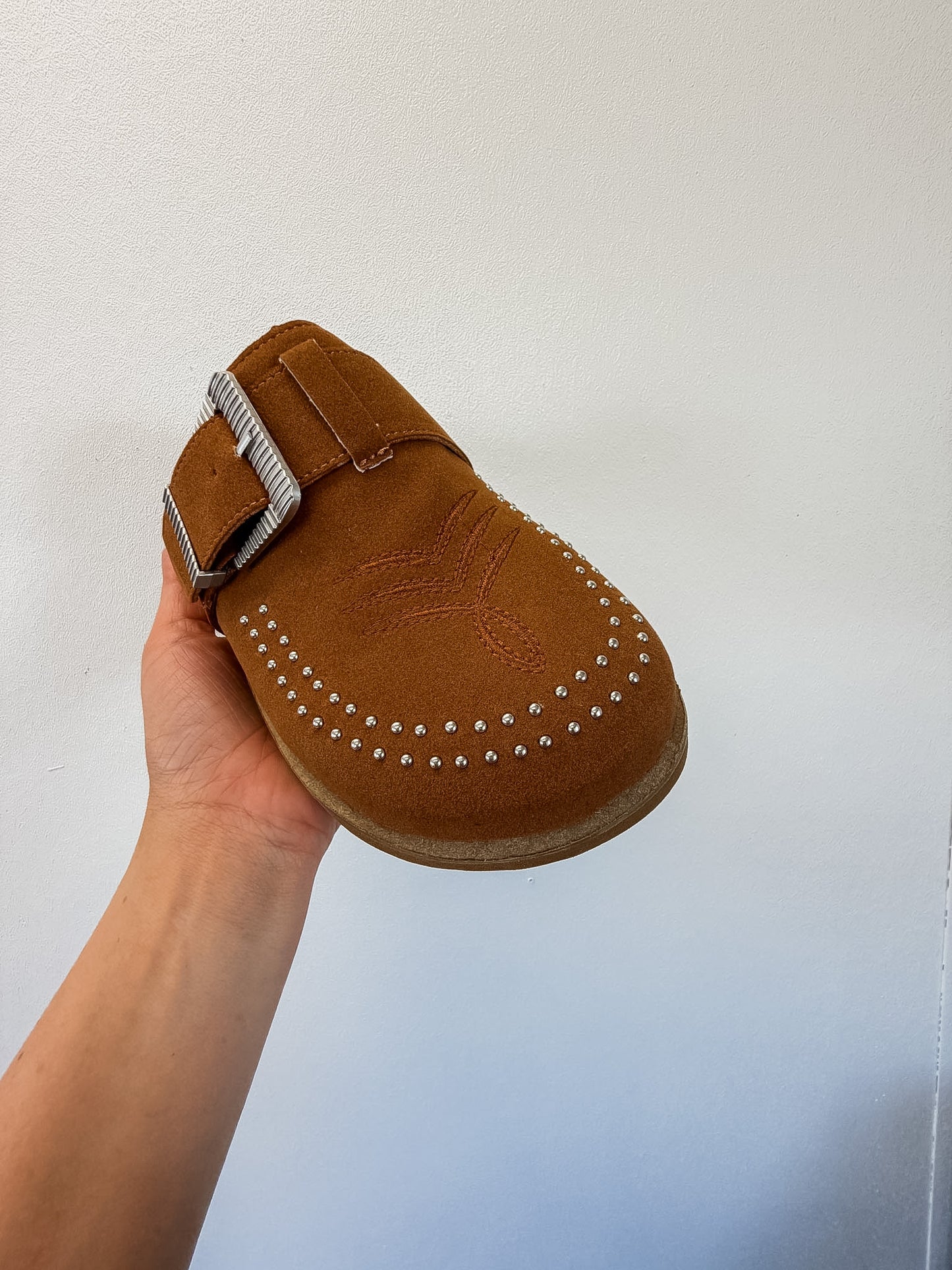 Boot Stitch Print Mules