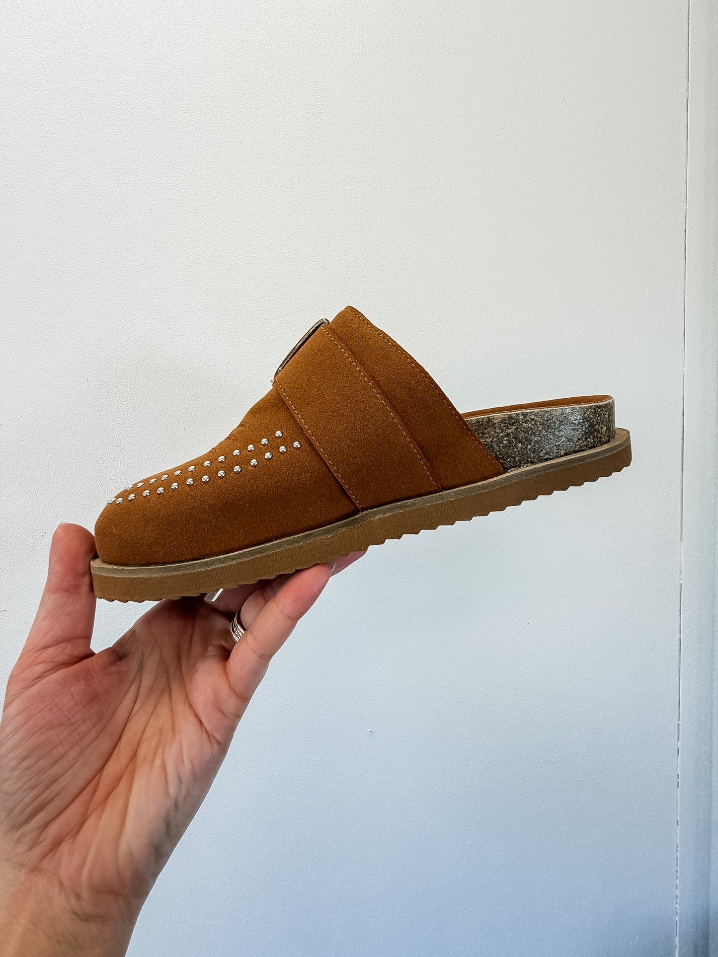 Boot Stitch Print Mules