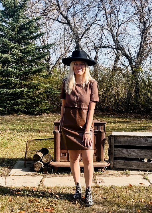 Leather Suede Dress