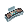 Blue Tooled Hair Clip