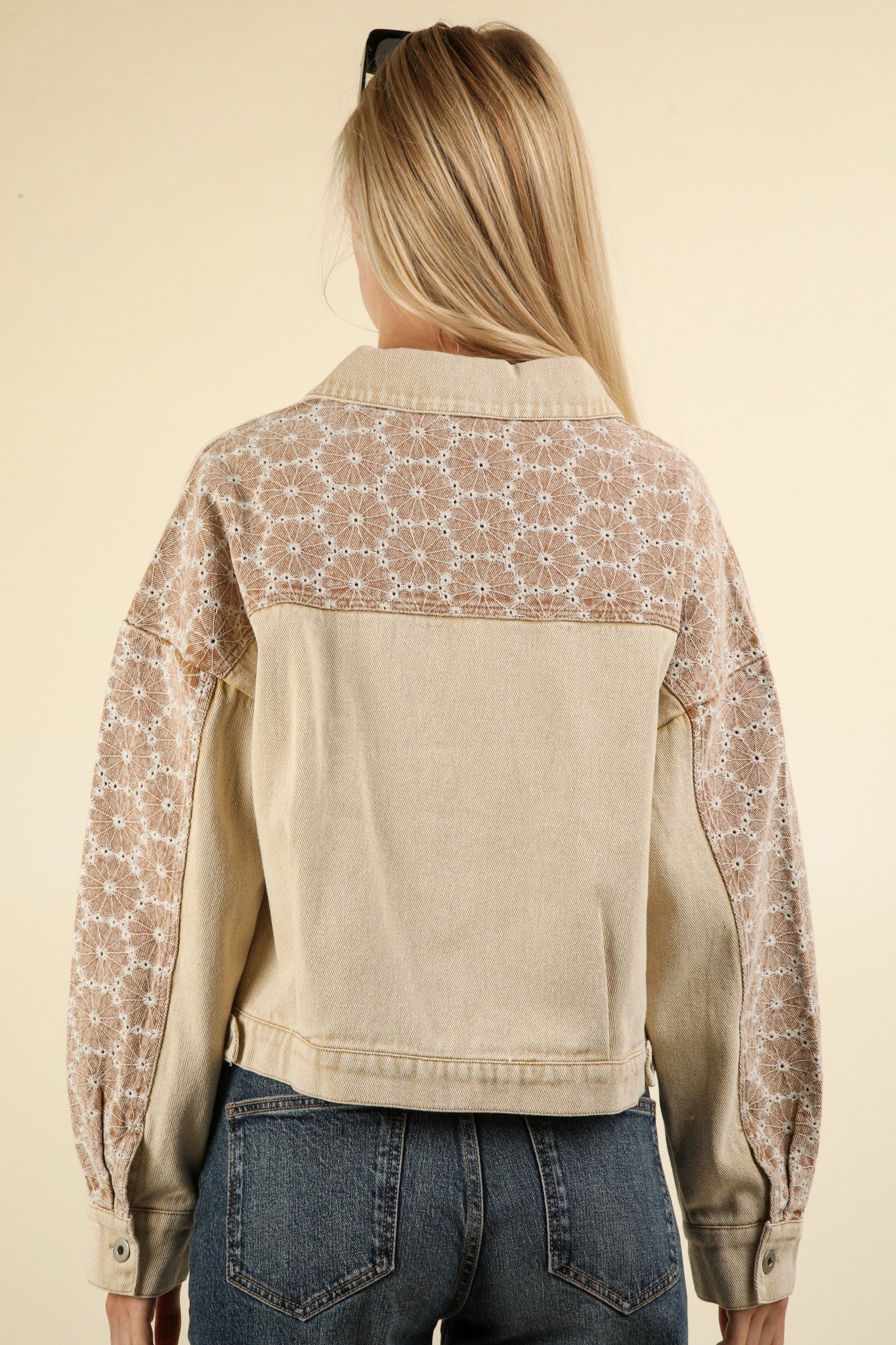 Floral Cream Denim